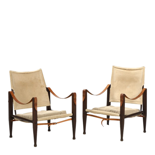 1933 Design Kaare Klint : ashwood & canvas safari chair, Denmark