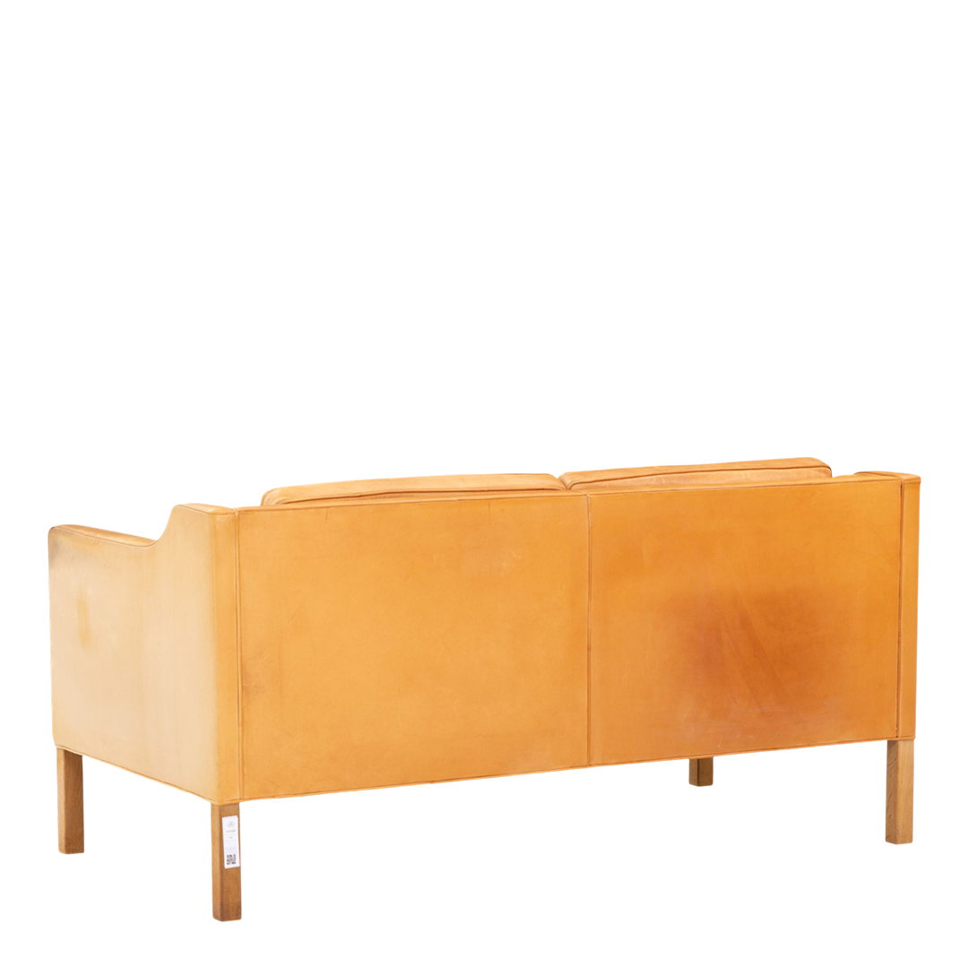 Børge Mogensen : 2-seat light cognac leather Model 2212 sofa
