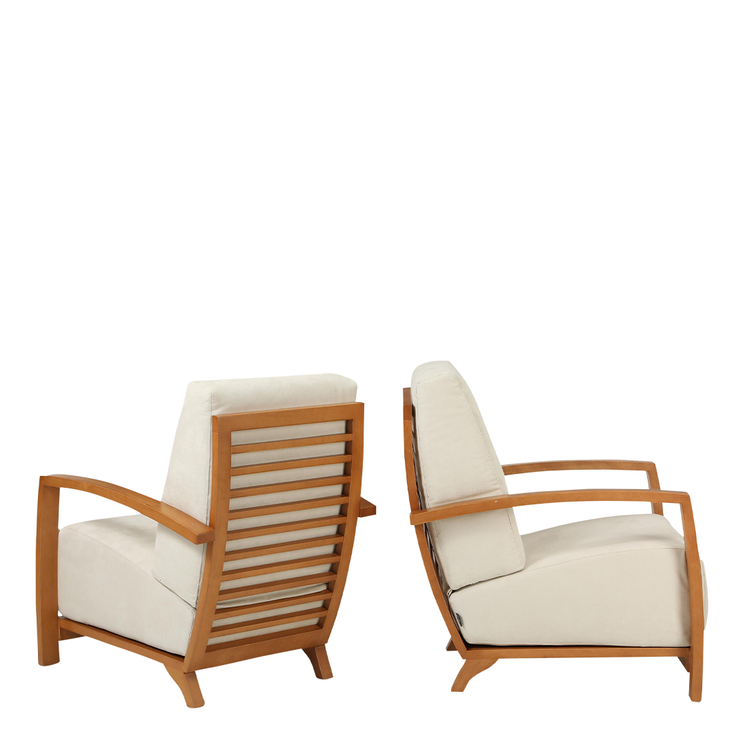 c2000 Sergio Barredo : pair of "Glamour" lounge chairs in light Alcantara