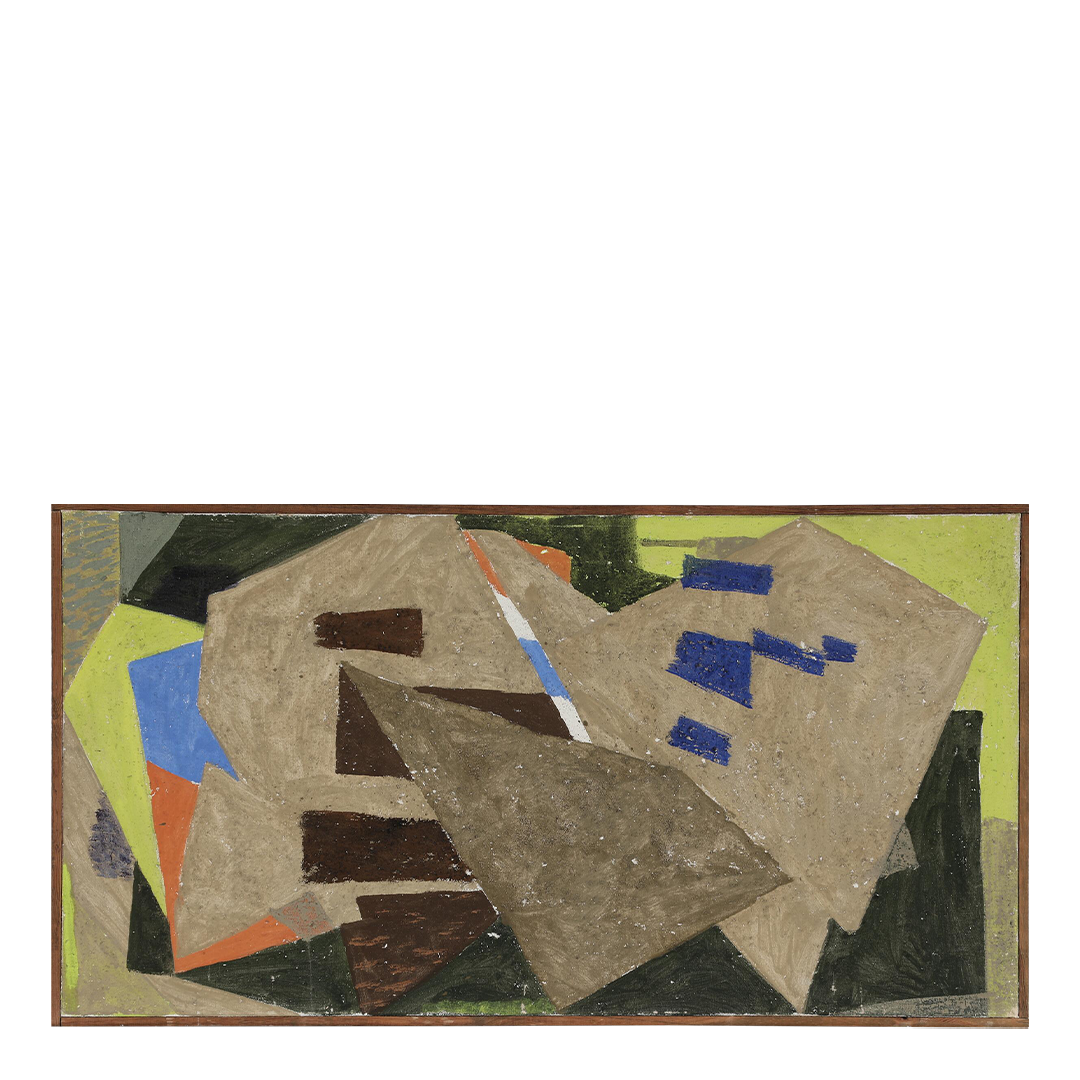 1960 Holger Jacobsen : large 36" abstract titled "Glimt", Danish