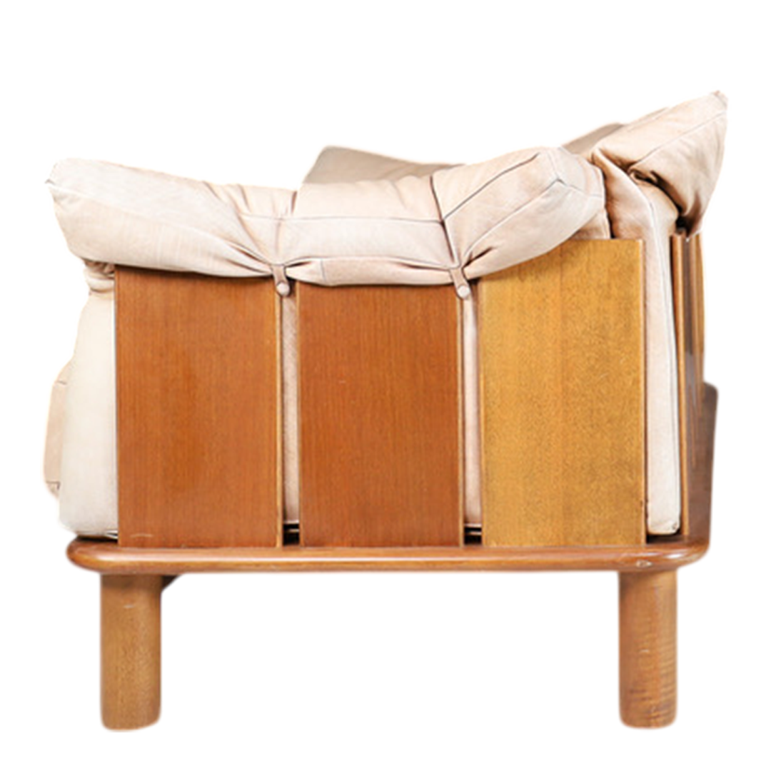 De Pas, D'Urbino & Lomazzi : 1970s light leather 2-seat sofa, Italy