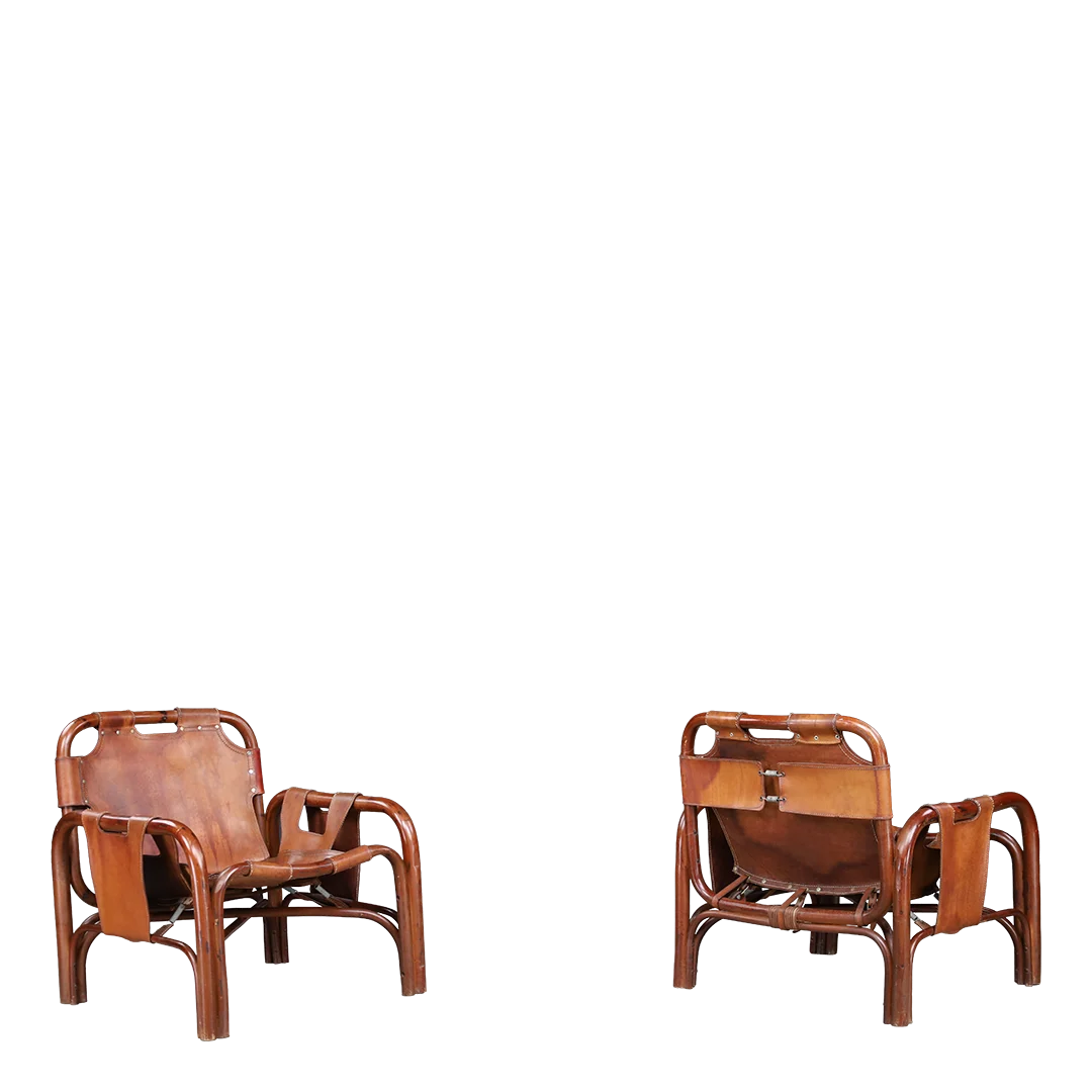 1960s Tito Agnoli : bentwood & leather safari chair, Italy