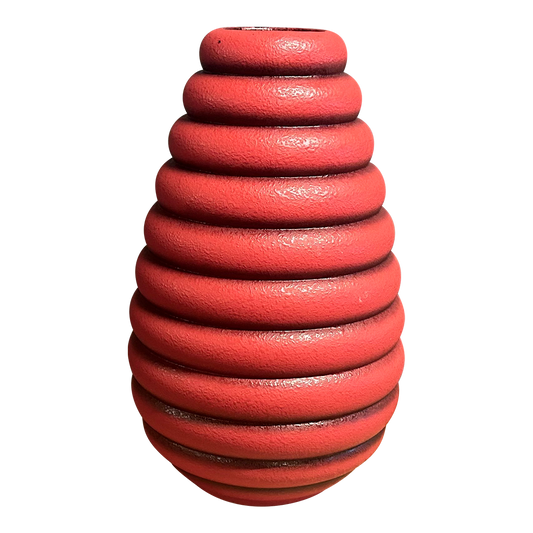 1960s Dieter Peter : 12" matte red "Tahiti" vase, Carstens