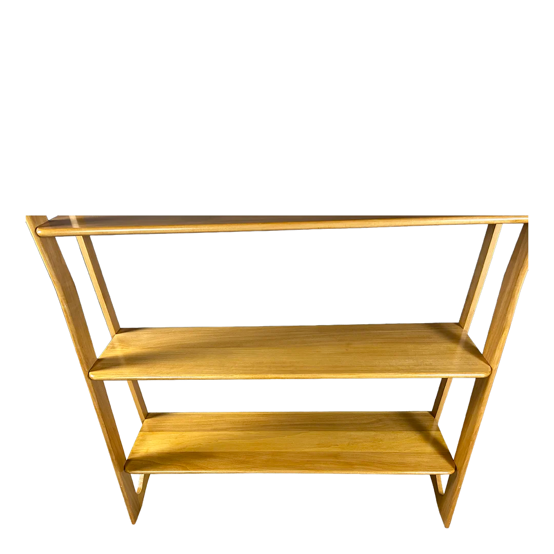 1980s Italian : post modern beechwood 79" tall bookcase