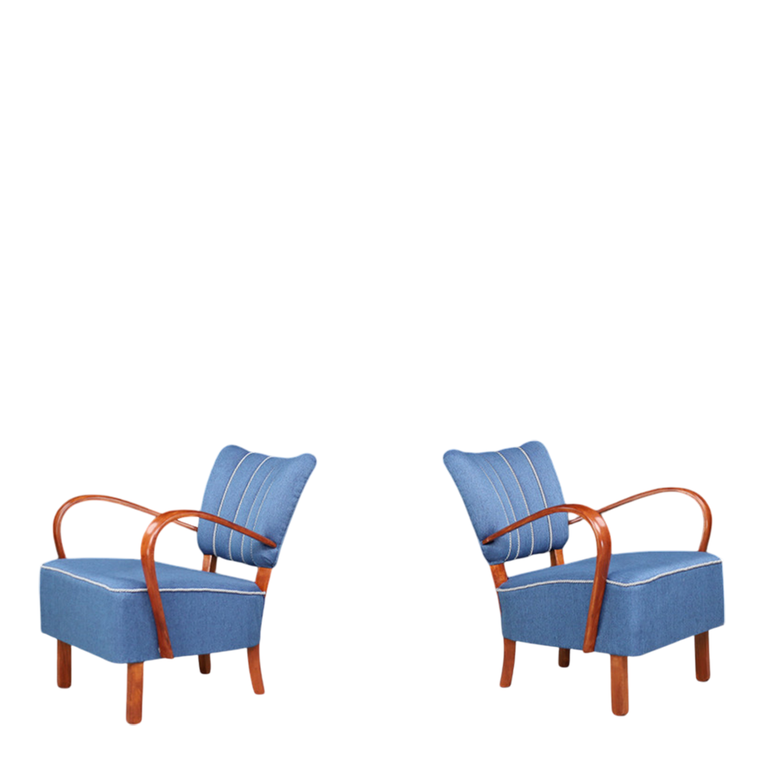 1930s Jindrich Halabala : restored H-237 armchair, UP Závody Czech