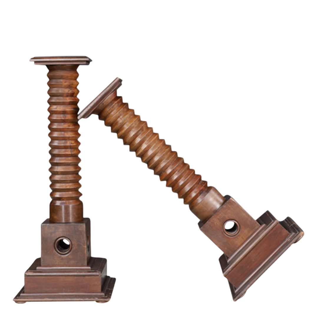 19th century French : 49" pedestal corkscrew wine press element