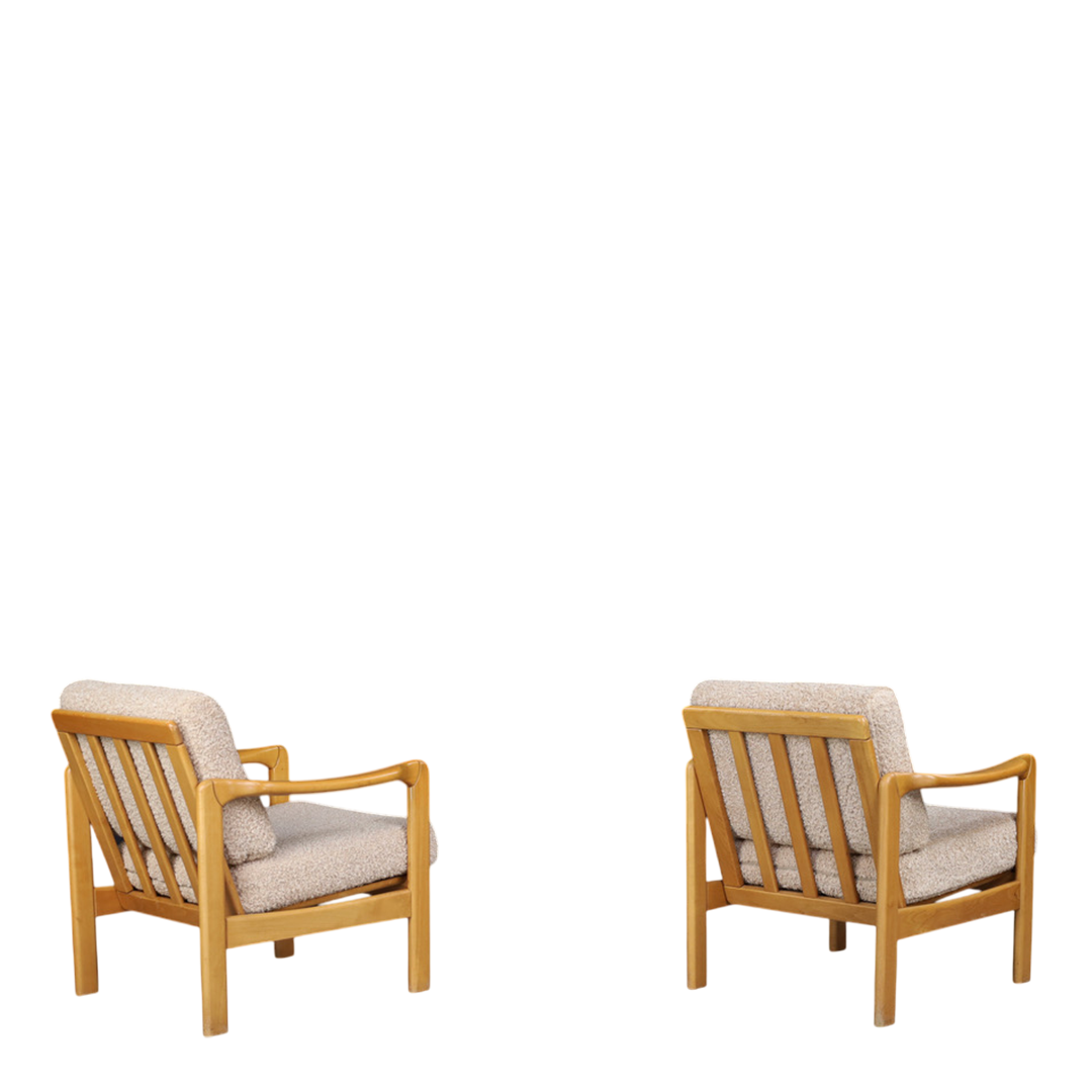 1960s Walter Knoll : solid beechwood "Stella" armchair