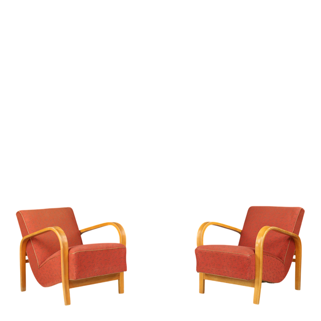 1950s Czech : sculpted bent beechwood armchair