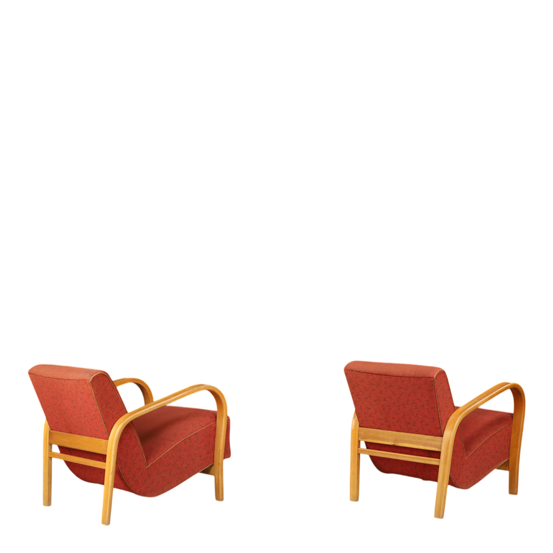 1950s Czech : sculpted bent beechwood armchair