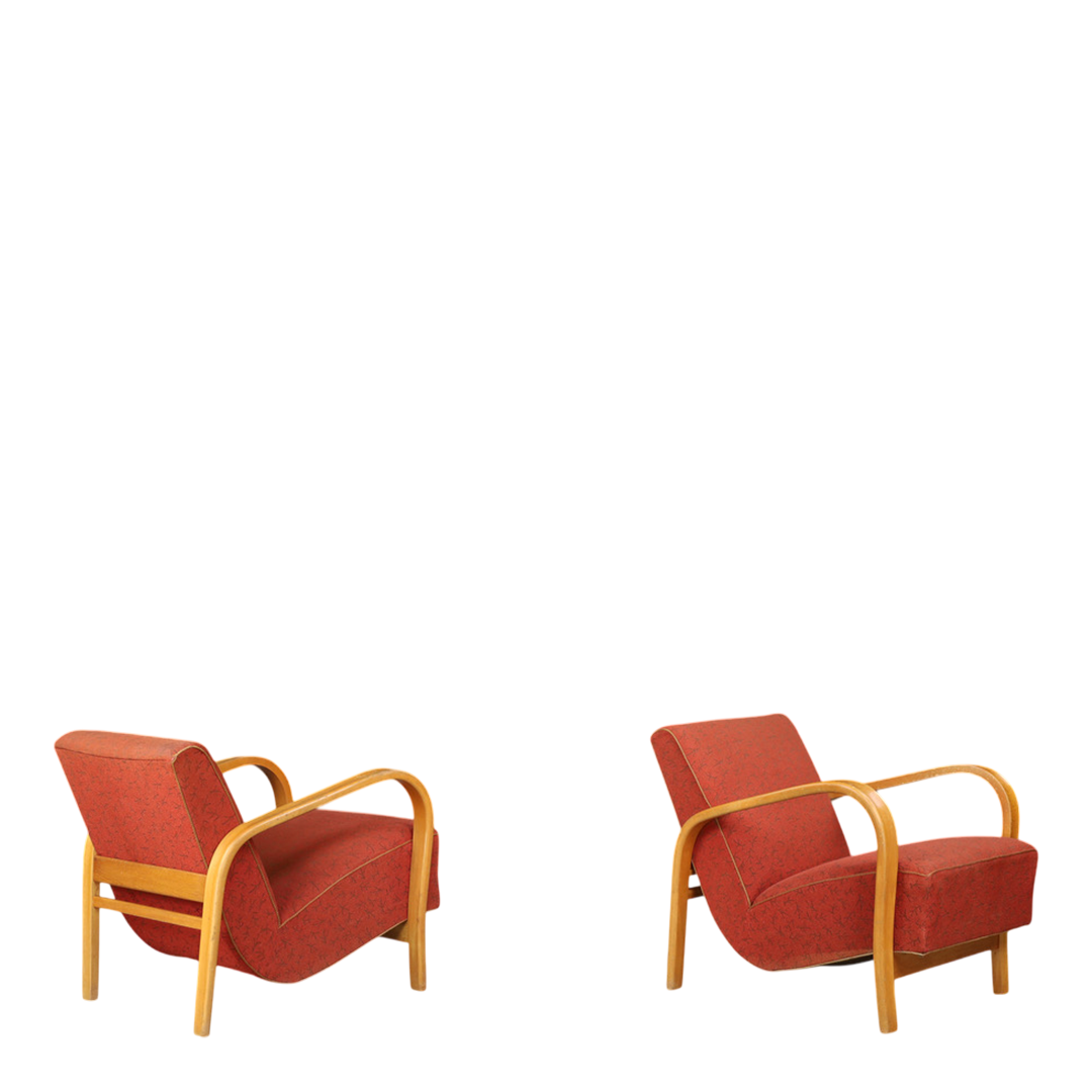 1950s Czech : sculpted bent beechwood armchair