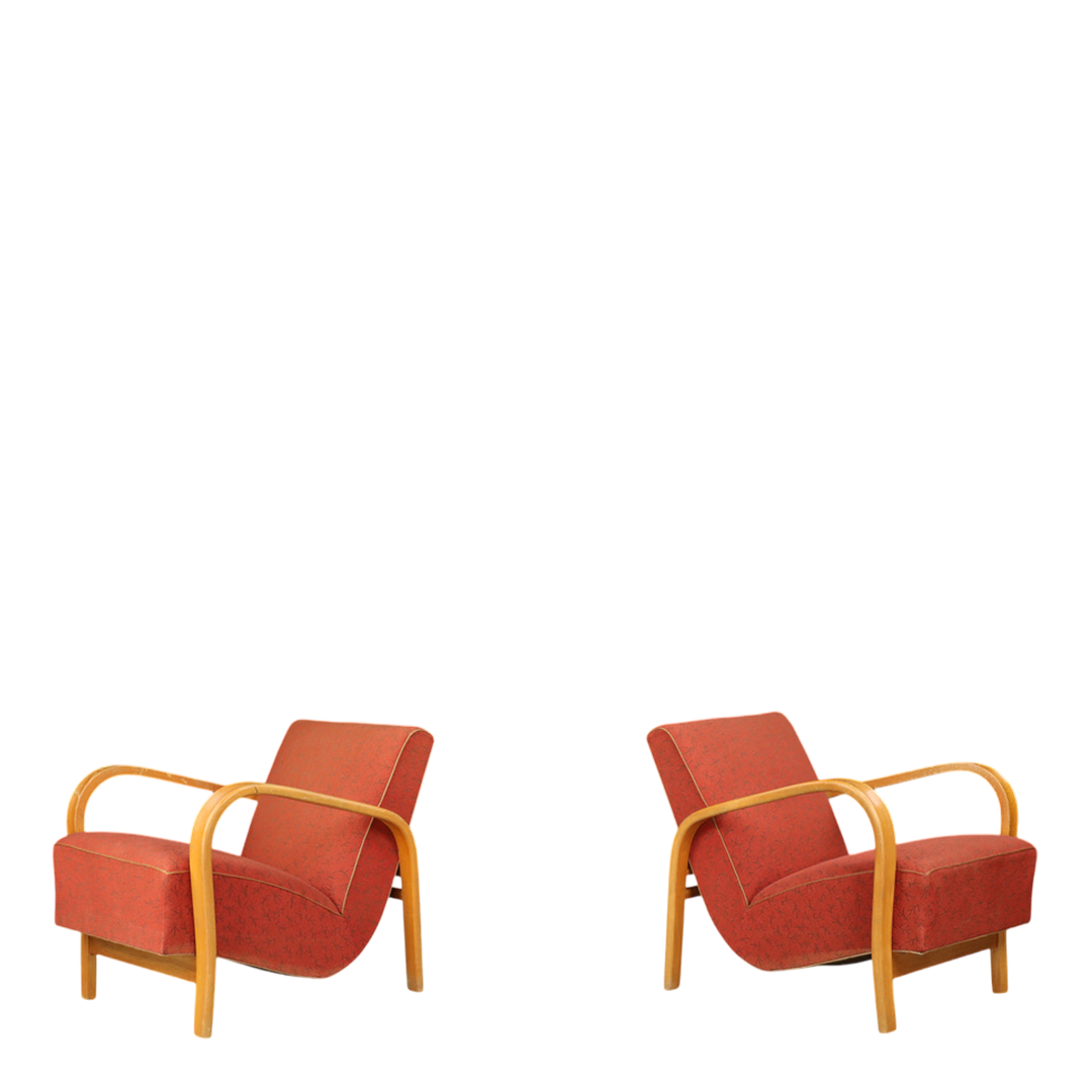 1950s Czech : sculpted bent beechwood armchair