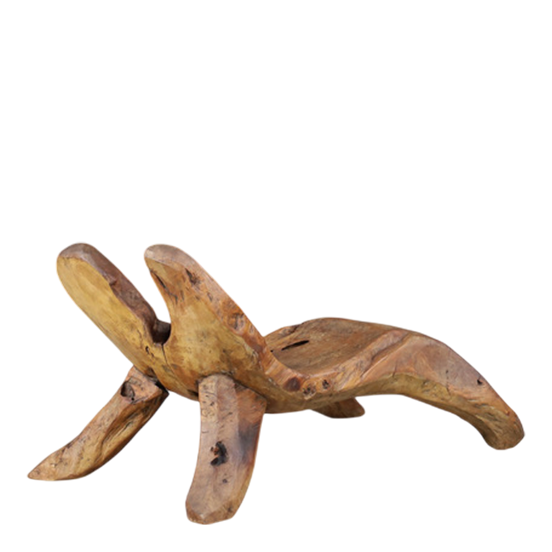 1960s French : hand sculpted chestnut lounge chair