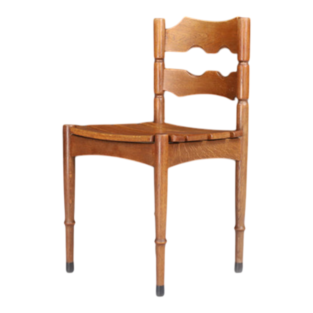 1960s Henning Kjaernulf : oakwood razorblade chair, Denmark