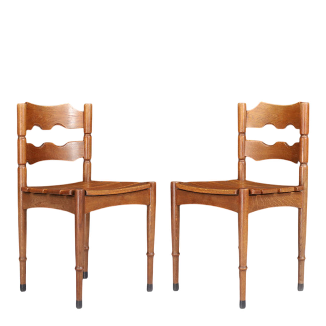 1960s Henning Kjaernulf : oakwood razorblade chair, Denmark