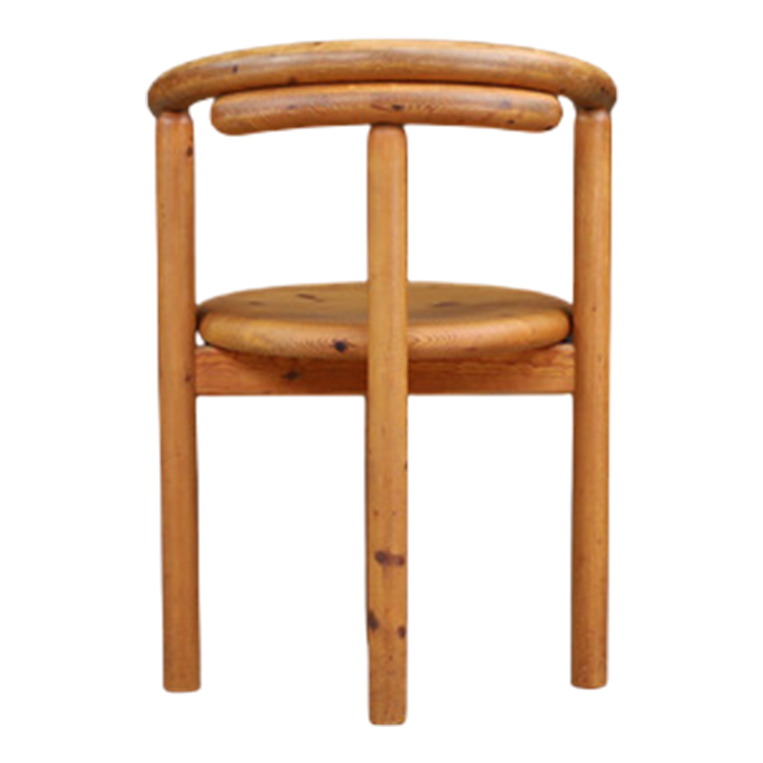 1970s Daumiller Style : set of eight solid pinewood dining chairs