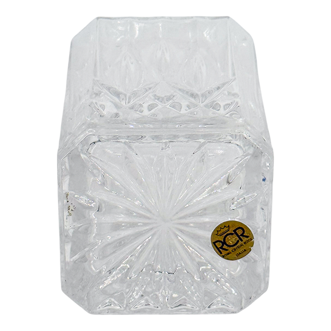 1980s Italy : 8" faceted crystal decanter from Tuscany