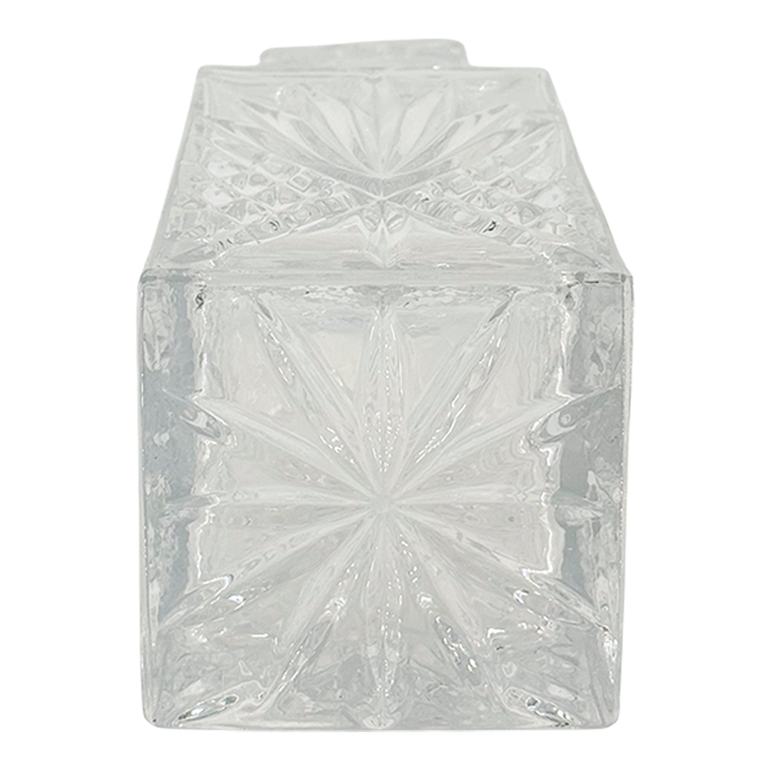 Late 20thc Europe : 10 1/2" cut crystal starburst decanter w/faceted stopper