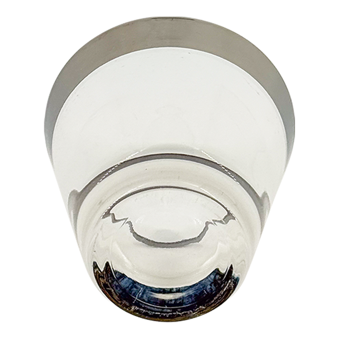 1960s American : set six silver banded tapered whiskey tumbler