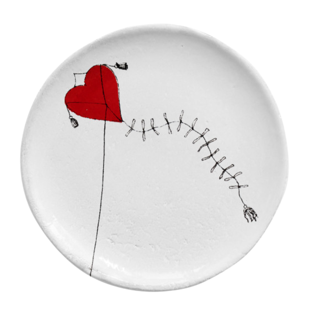 John Derian : Heart Kite Small Dish for Astier de Villatte