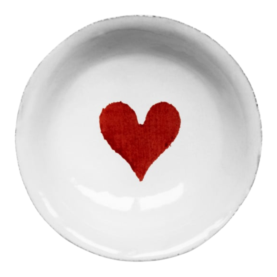 John Derian : Small Red Heart Dish for Astier de Villatte