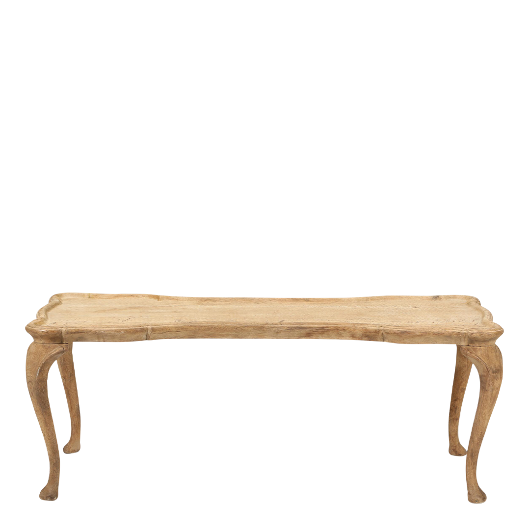 1940s Frits Henningsen : curved oakwood coffee table w/cabriole legs
