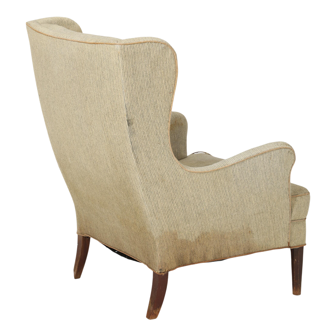 Late 1940s Fritz Hansen : gently curved tallback wingchair