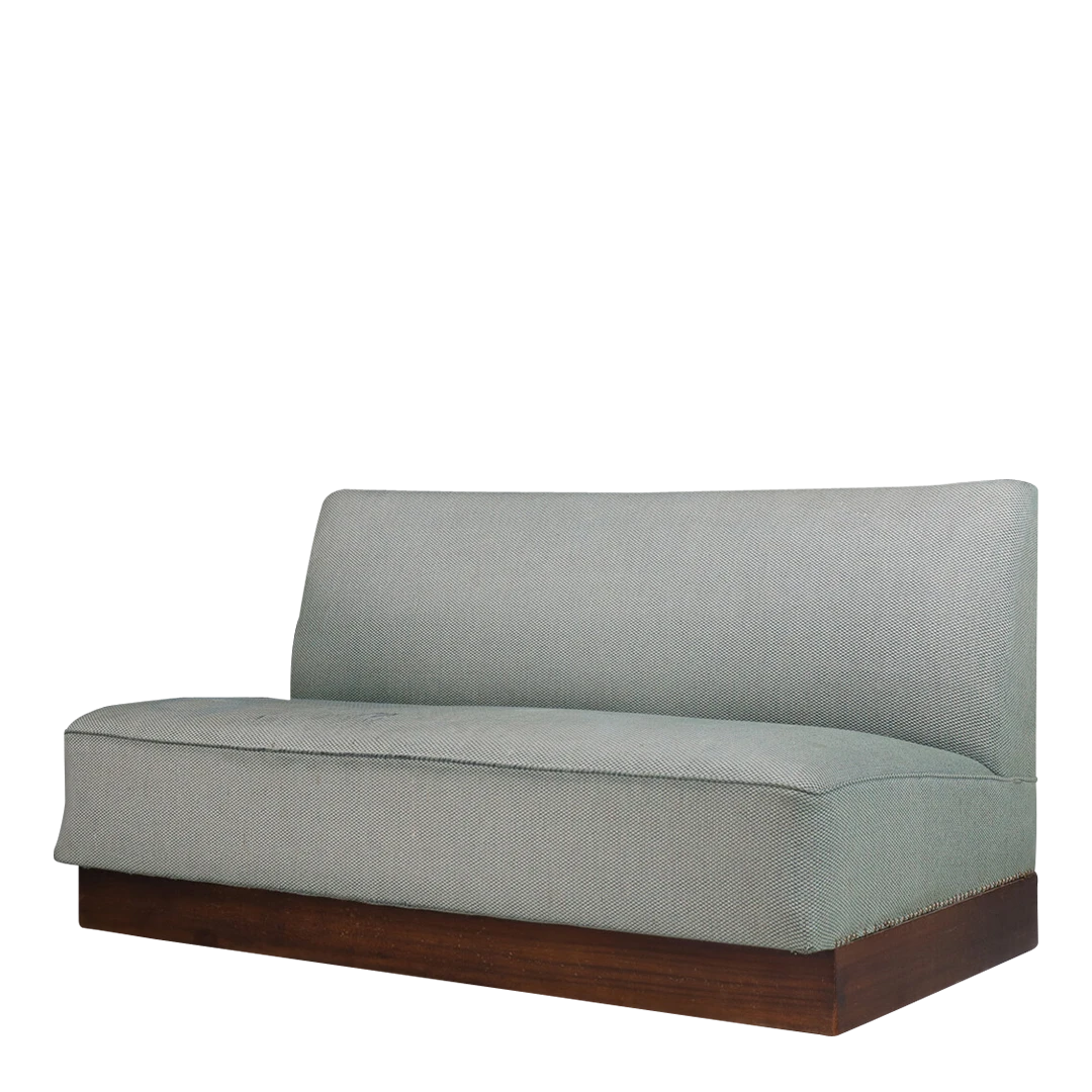 1940s Prague Czech : Deco upholstered sofa bench