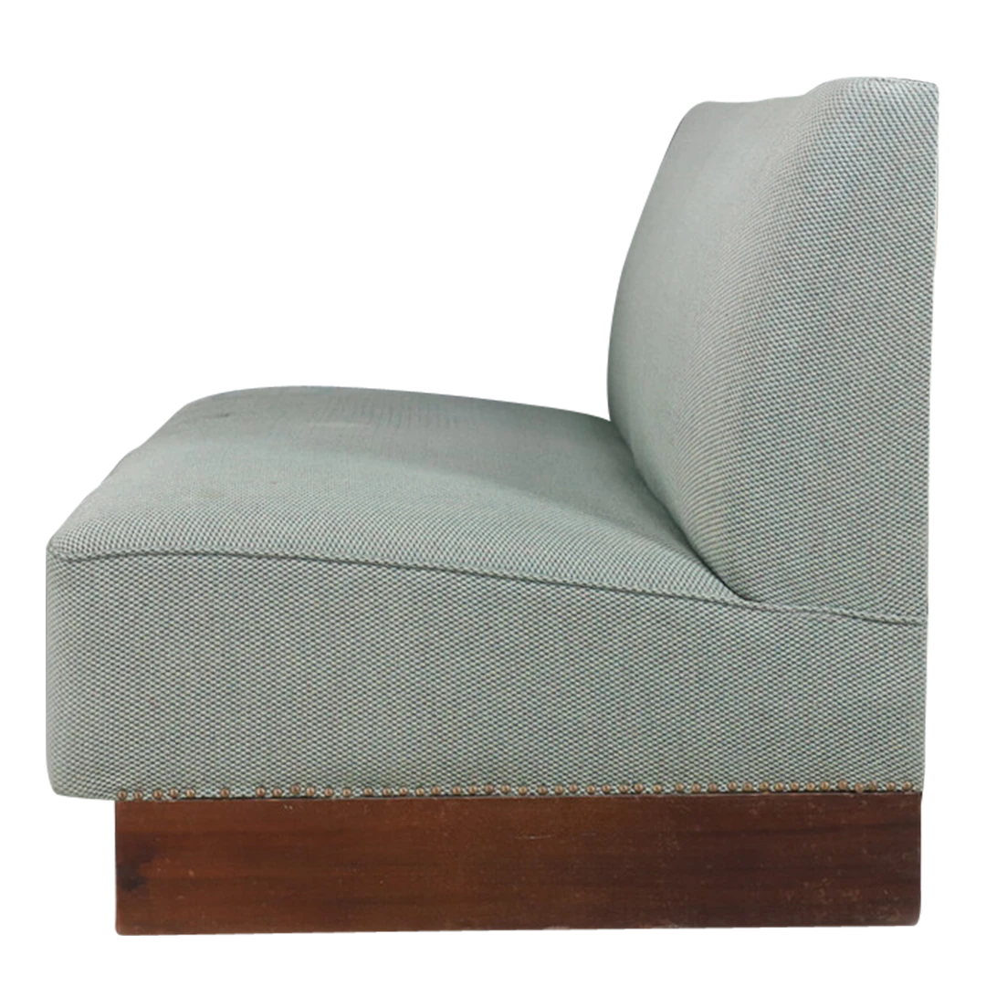 1940s Prague Czech : Deco upholstered sofa bench