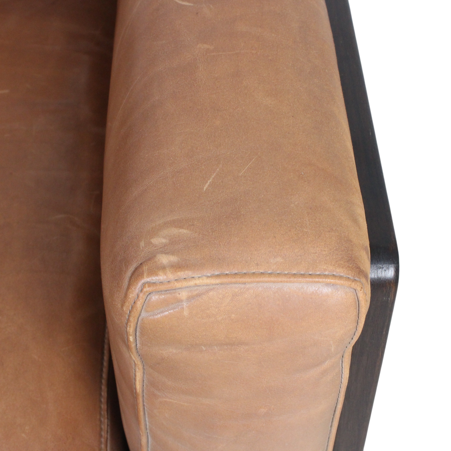 1970s Tobia and Afra Scarpa : brown leather "Bastiano" lounge chair