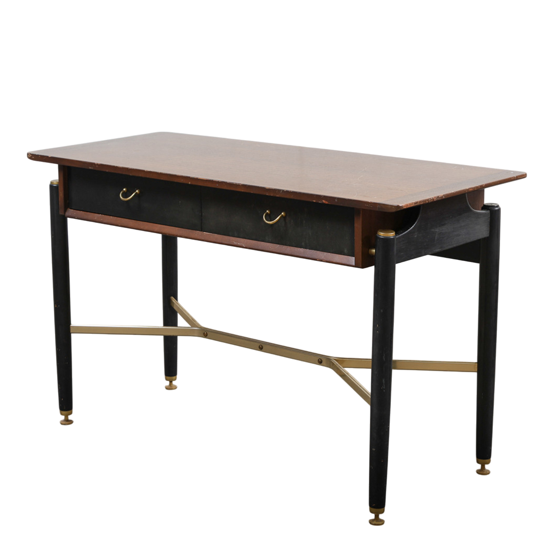 1958 British G-Plan : "Liberanza" desk in mahogany & brass