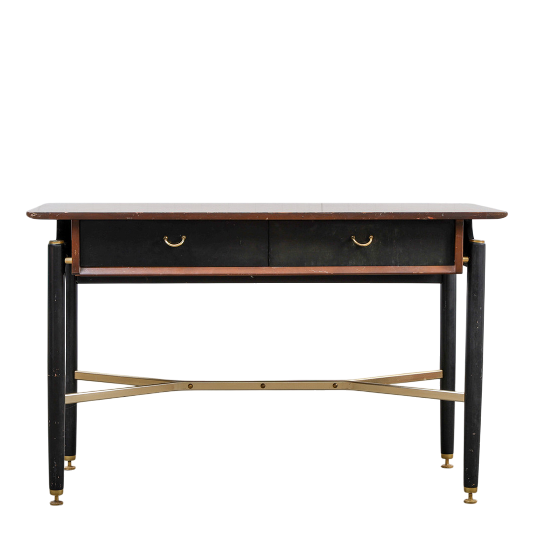 1958 British G-Plan : "Liberanza" desk in mahogany & brass