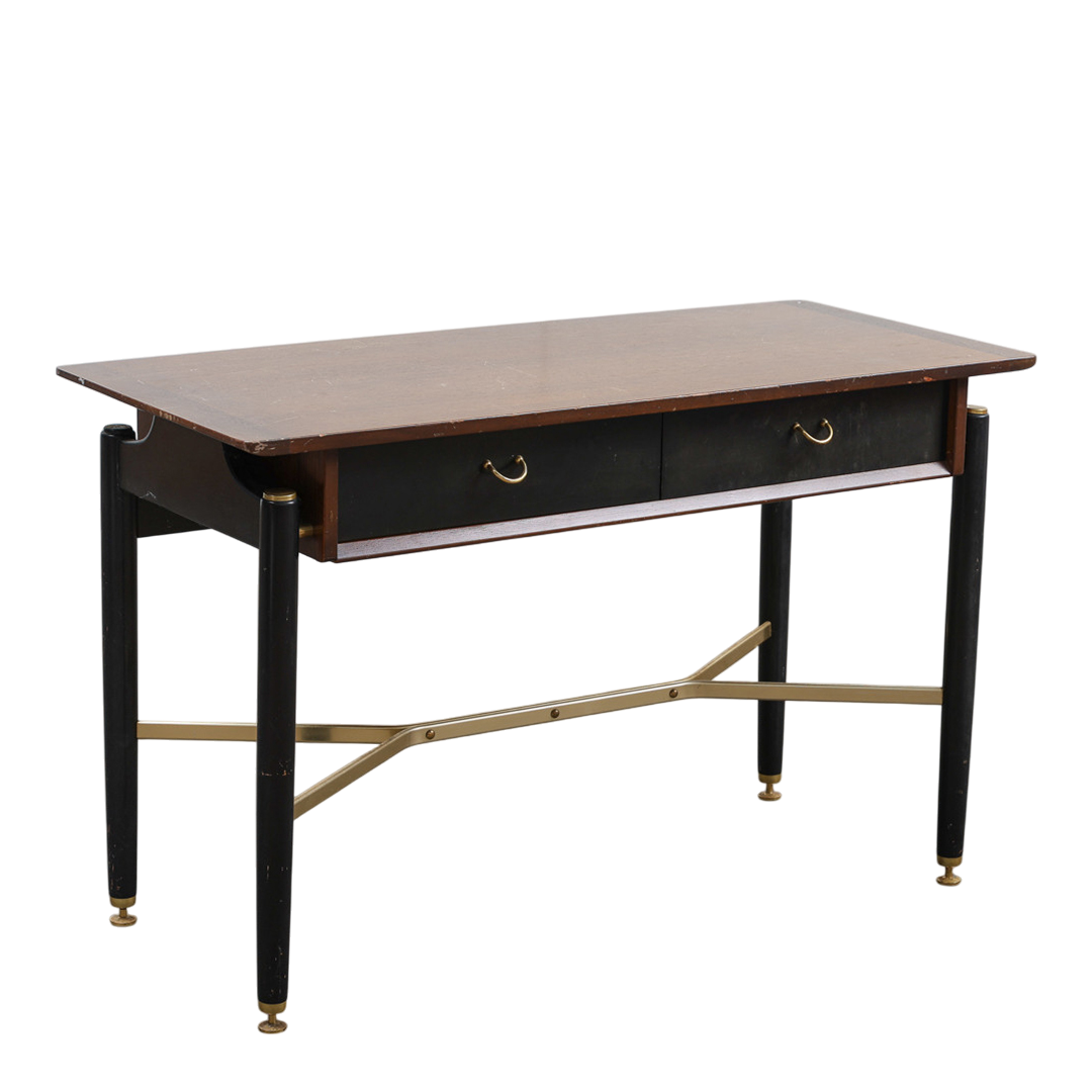 1958 British G-Plan : "Liberanza" desk in mahogany & brass