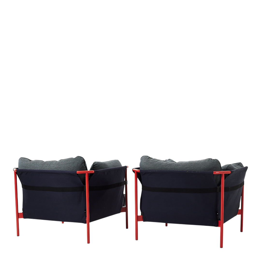 1999 Ronan and Erwin Bouroullec : pair "Can" lounge chairs, canvas & steel