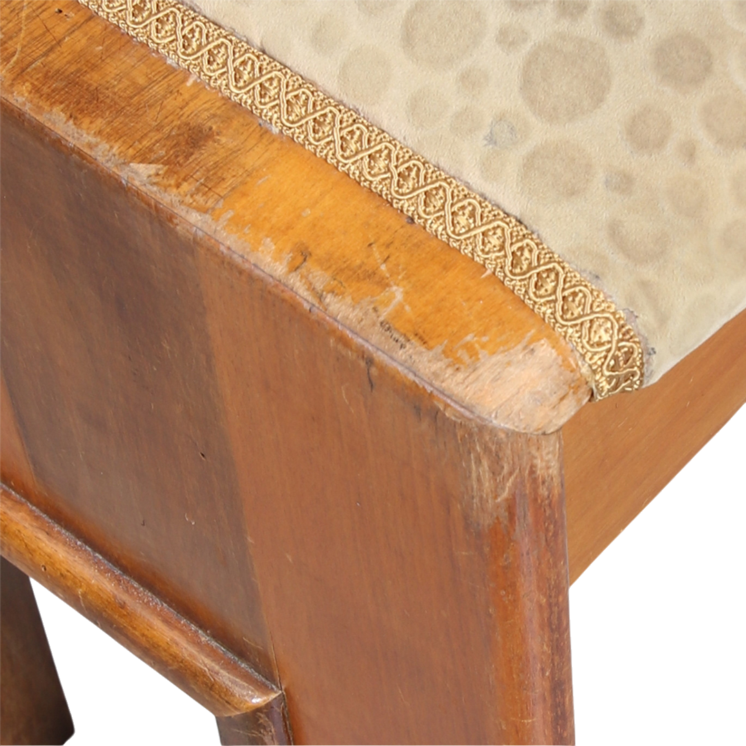 1930s Swedish : Art Deco padded stools in patterned velvet