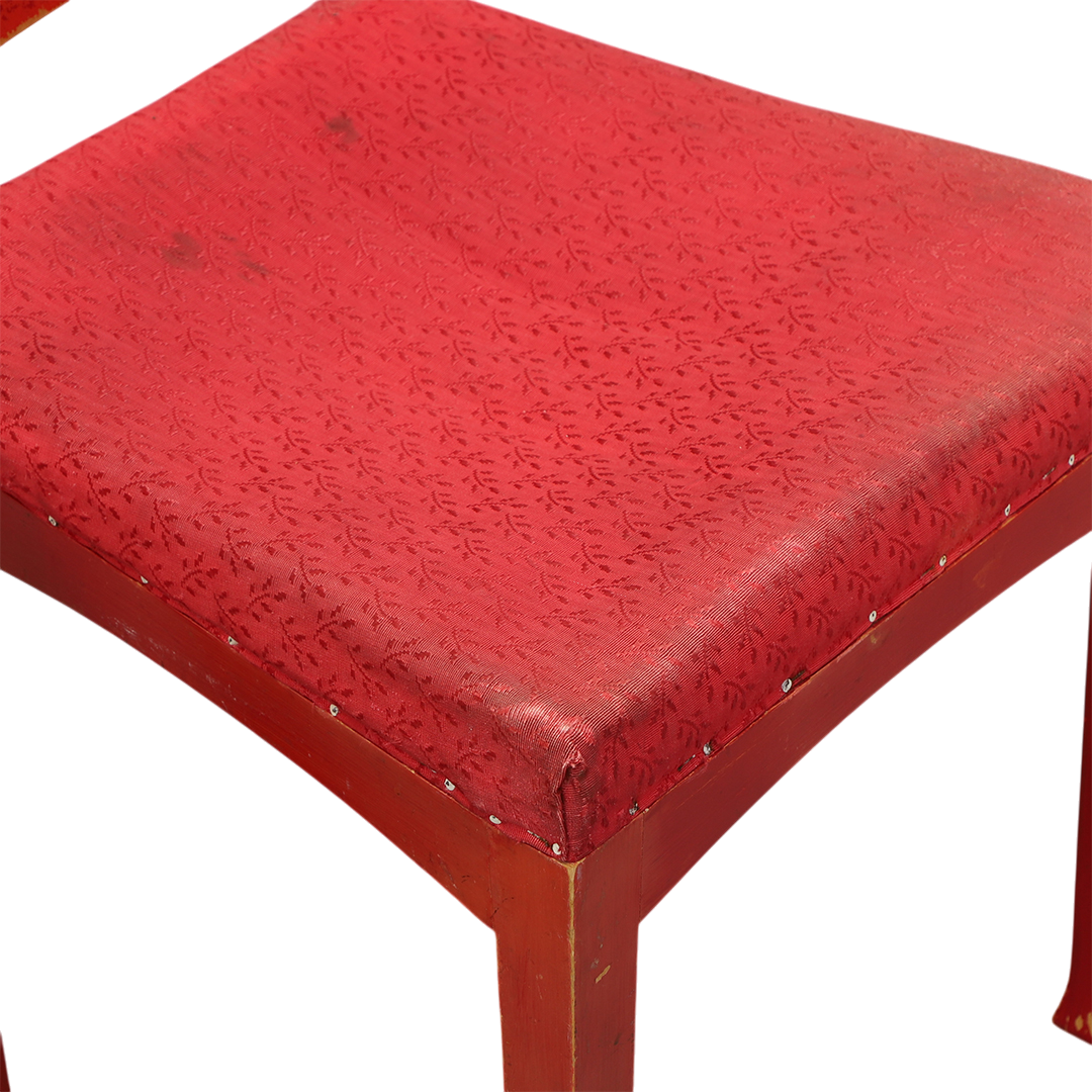 c1915 Swedish Grace : set of four red painted Art Nouveau side chairs