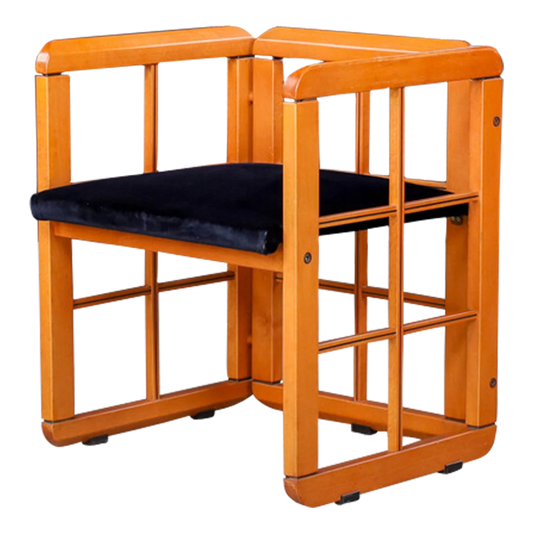 Set 1980s Franco Poldaretti : six Caccia Alla Volpe armchairs, Italy