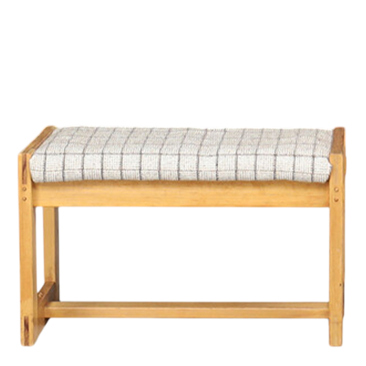 1960s Edvin Helseth : solid beechwood "Trybo" stool/ottoman, Norway