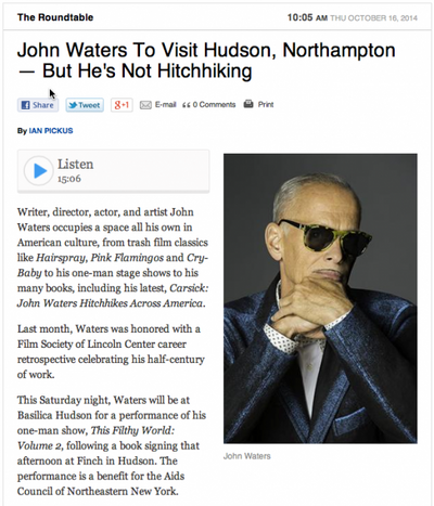 WAMC Interview With John Waters