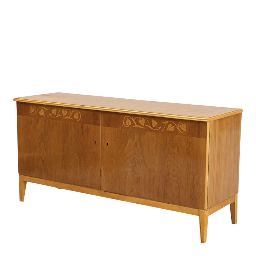 1940s Swedish Modern : 2-door elmwood sideboard