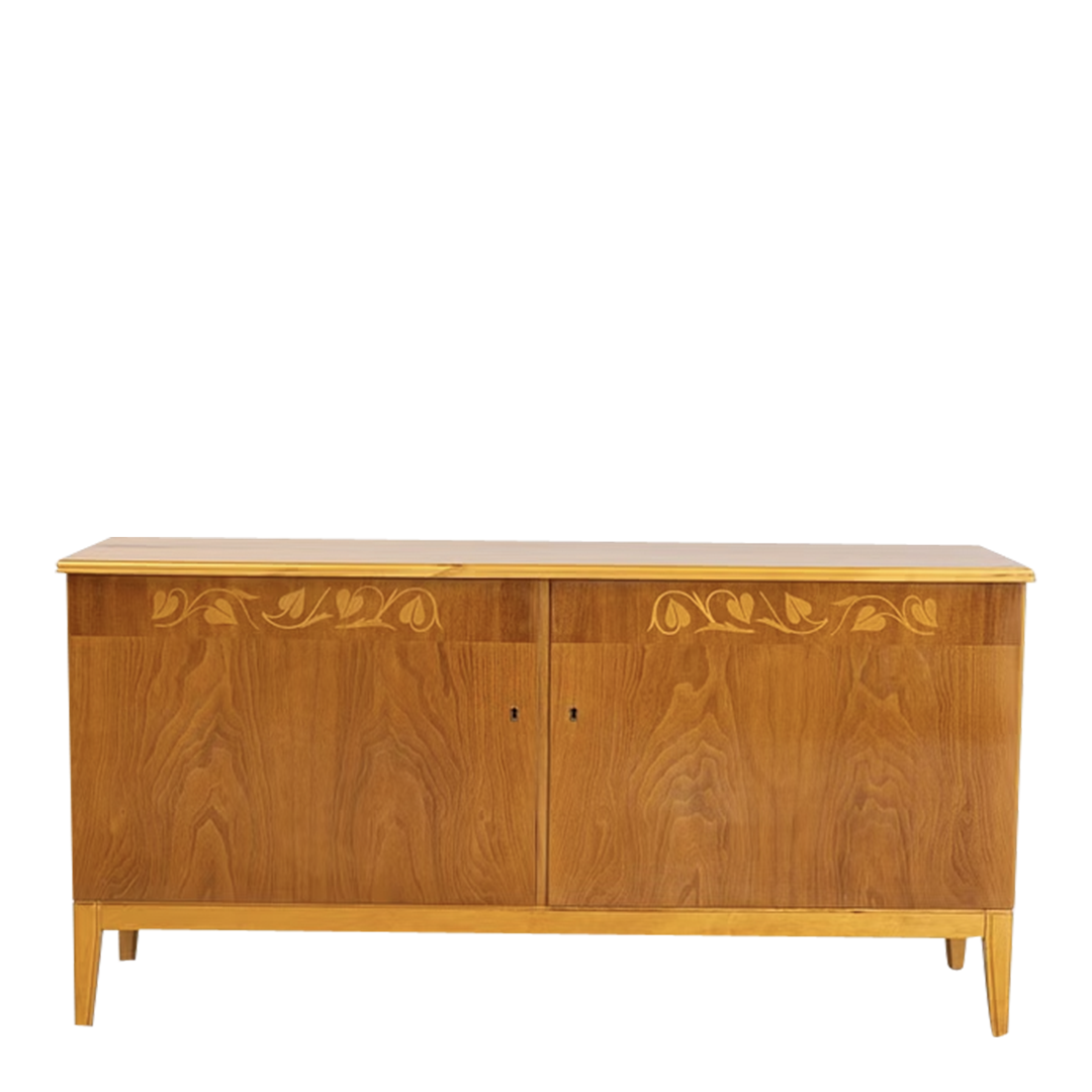 1940s Swedish Modern : 2-door elmwood sideboard