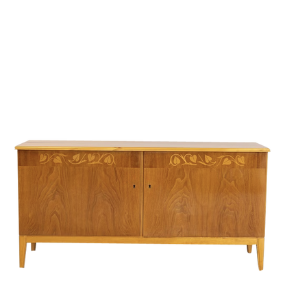 1940s Swedish Modern : 2-door elmwood sideboard