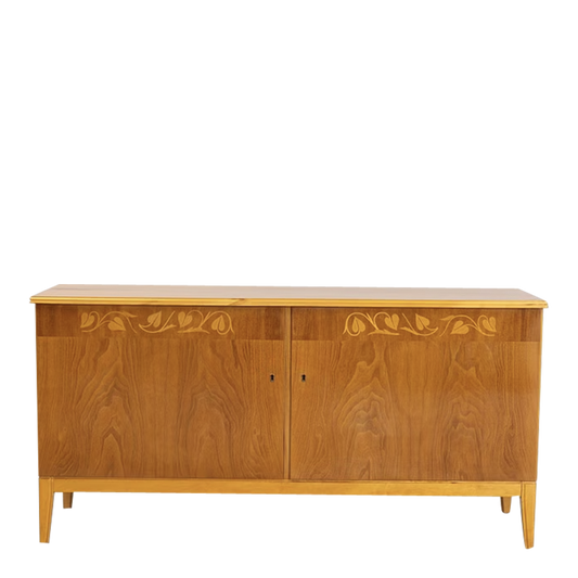 1940s Swedish Modern : 2-door elmwood sideboard