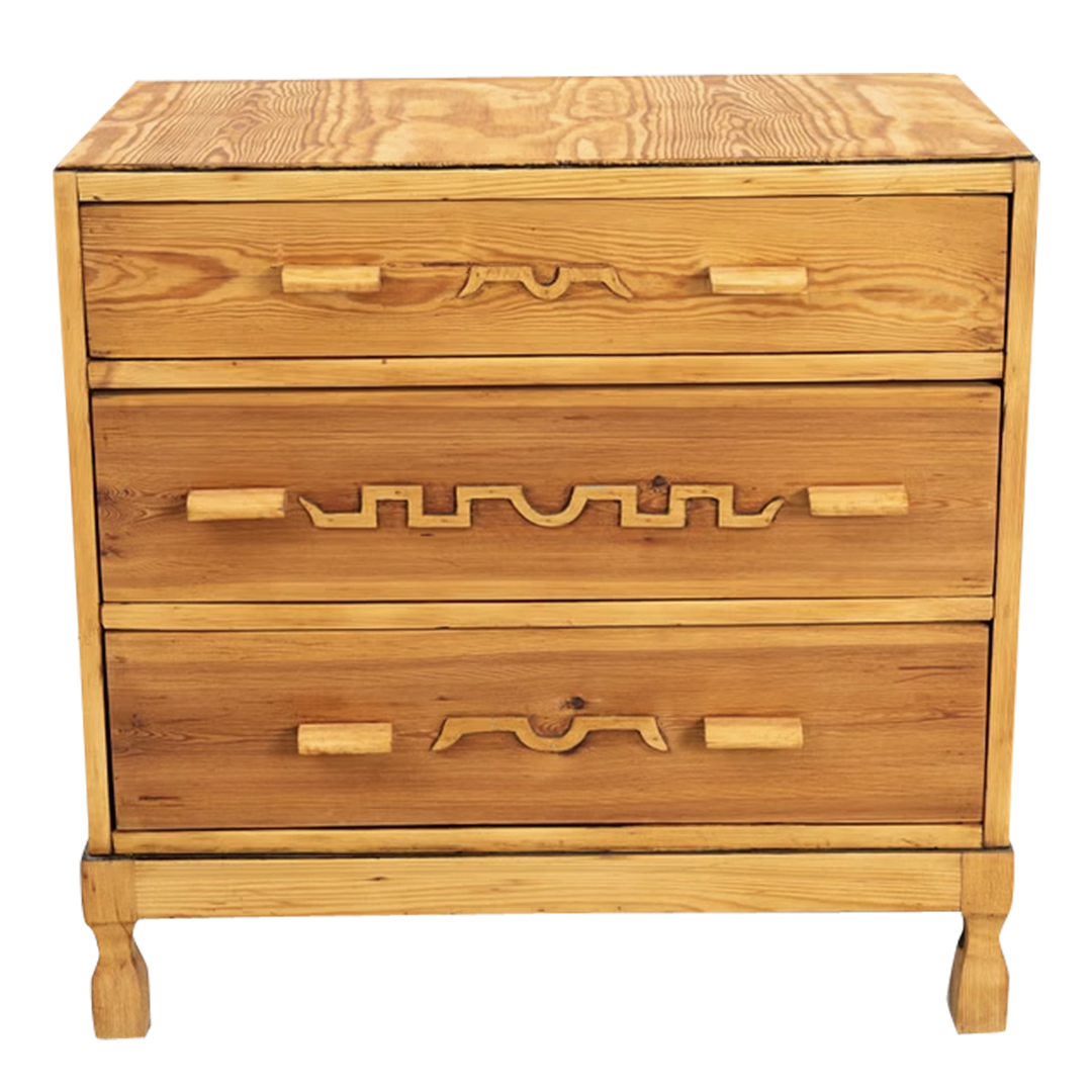 c1940 Rural Swedish : solid pinewood chest of drawers