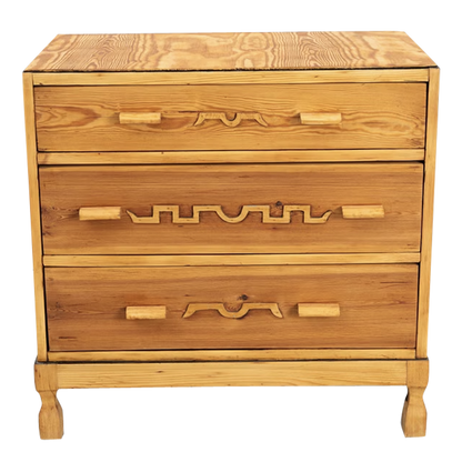 c1940 Rural Swedish : solid pinewood chest of drawers