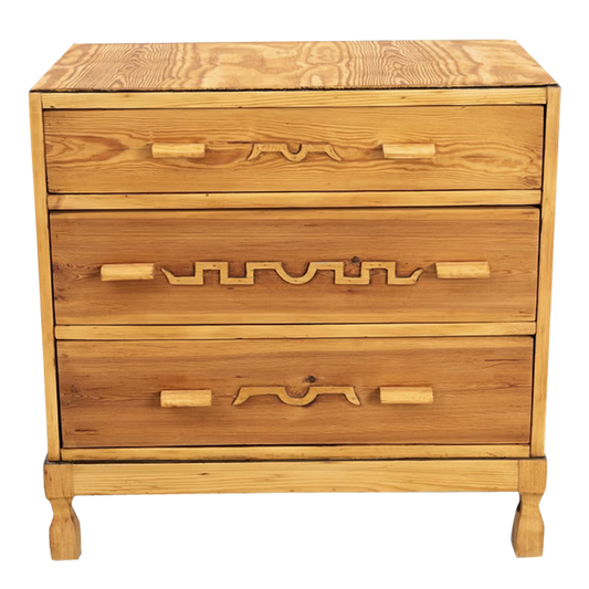 c1940 Rural Swedish : solid pinewood chest of drawers