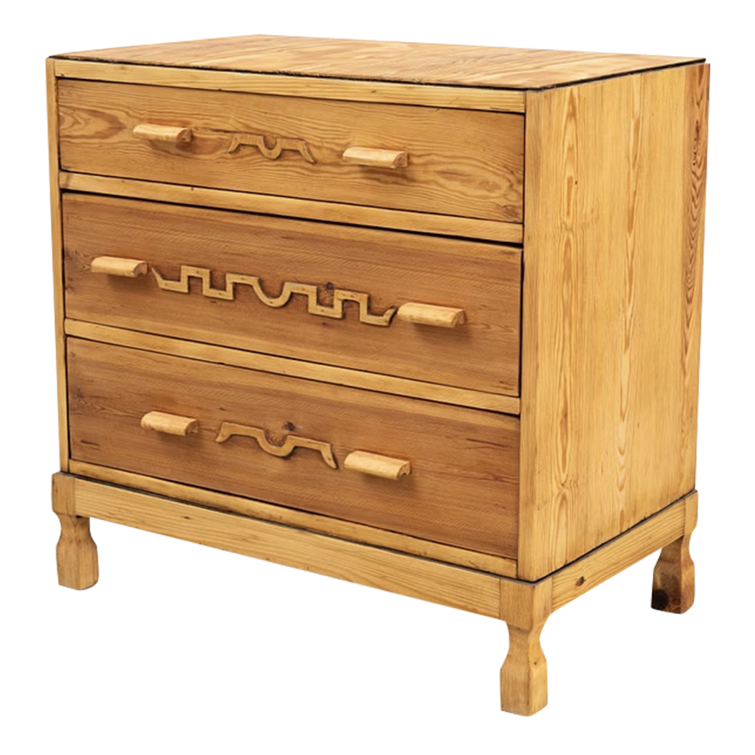 c1940 Rural Swedish : solid pinewood chest of drawers