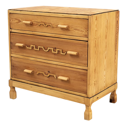 c1940 Rural Swedish : solid pinewood chest of drawers