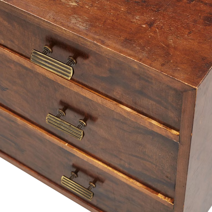 1930s Birchwood Chest : in birch rootwood with painted decor