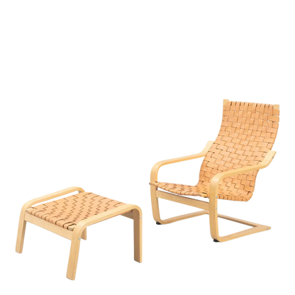 1976 Noborn Nakamura : "Poäng" chair and ottoman, IKEA