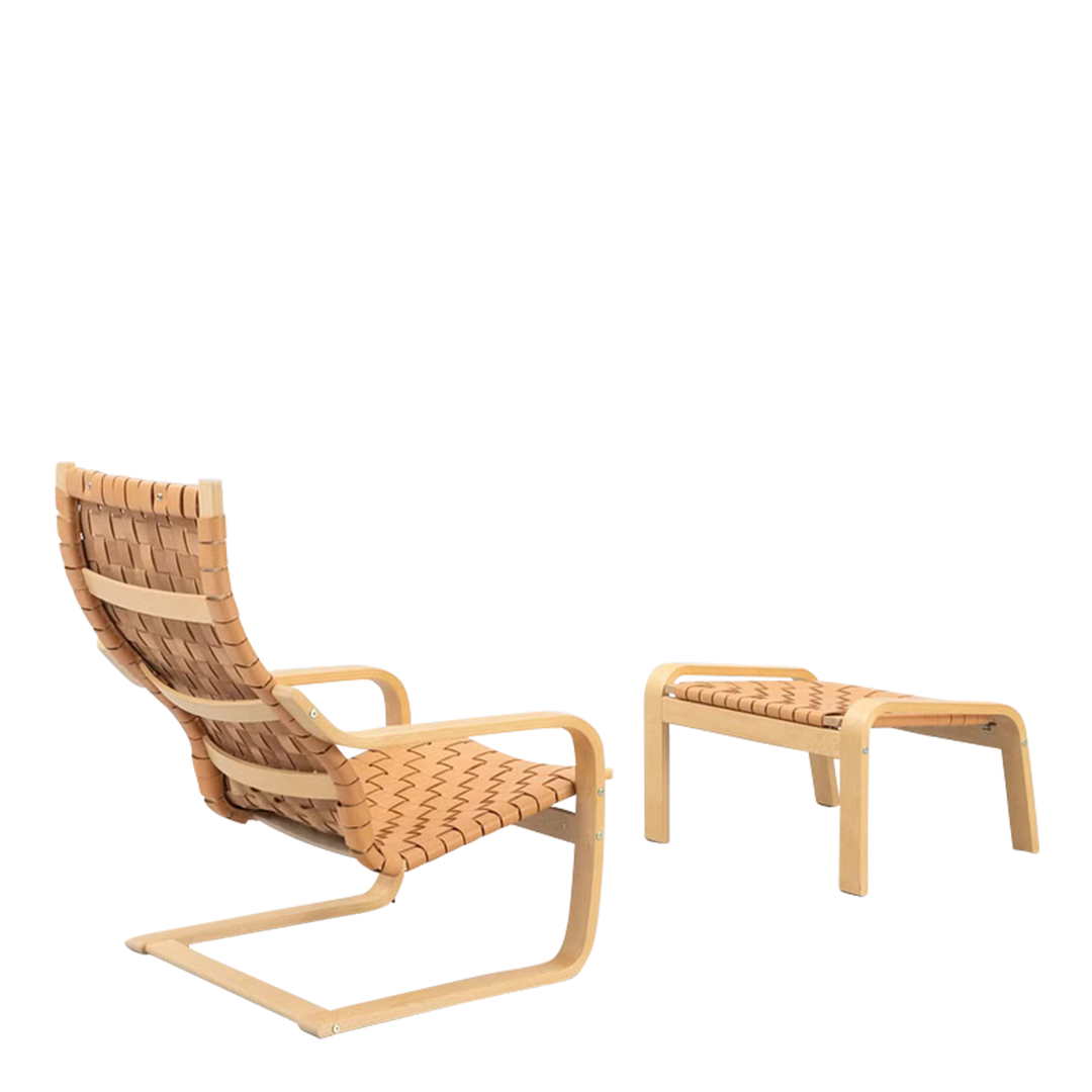 1976 Noborn Nakamura : "Poäng" chair and ottoman, IKEA